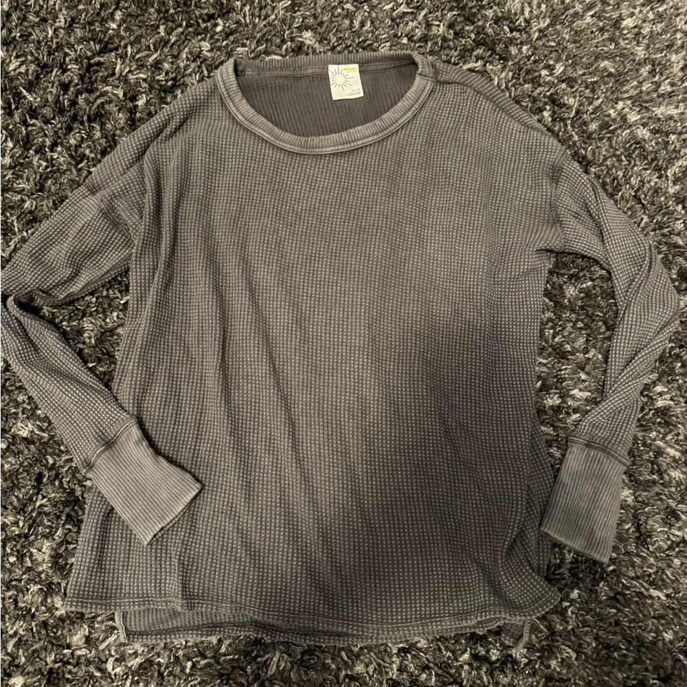 AERIE  Long Sleeve Waffle Knit Top